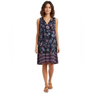 Beachlunchlounge Boho Floral Sleeveless Dress with Tassel Ties -